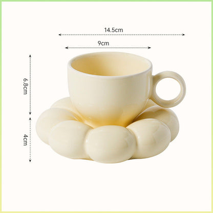 Ensemble de tasses à café rustiques à motif floral en céramique