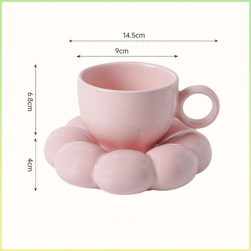 Ensemble de tasses à café rustiques à motif floral en céramique