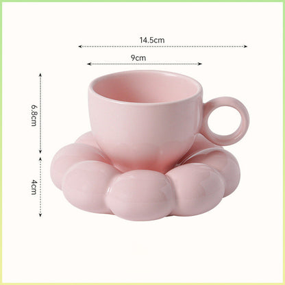 Ensemble de tasses à café rustiques à motif floral en céramique