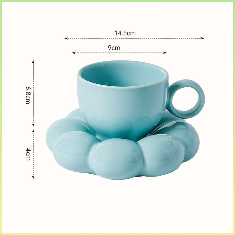 Ensemble de tasses à café rustiques à motif floral en céramique