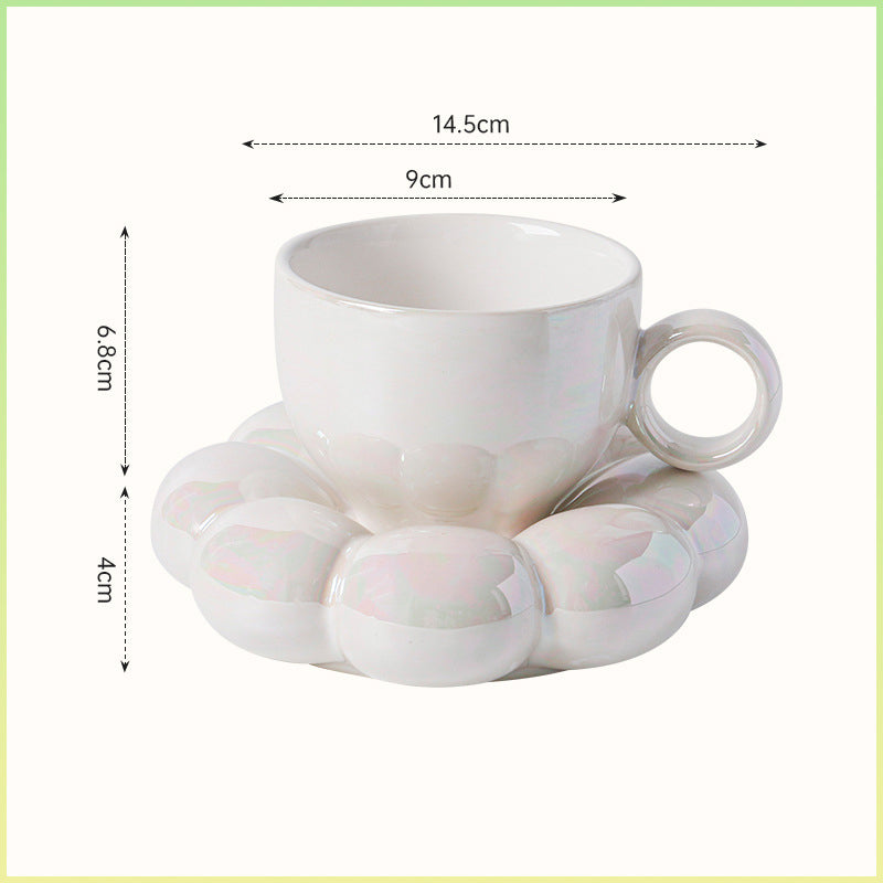 Ensemble de tasses à café rustiques à motif floral en céramique