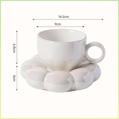 Ensemble de tasses à café rustiques à motif floral en céramique
