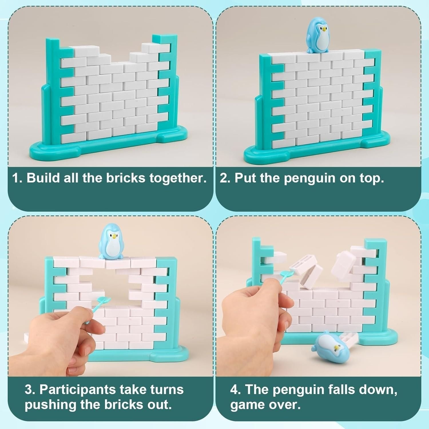 3PCS Penguin Trap Game with Fun and Safe Play Builds Logic, Hand-Eye Coordination, Easy Assembly for Kids Ages 3+