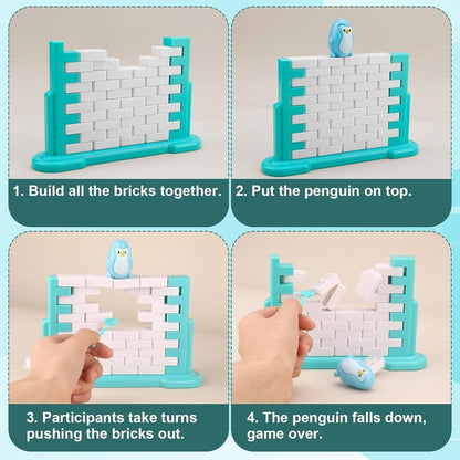 3PCS Penguin Trap Game with Fun and Safe Play Builds Logic, Hand-Eye Coordination, Easy Assembly for Kids Ages 3+