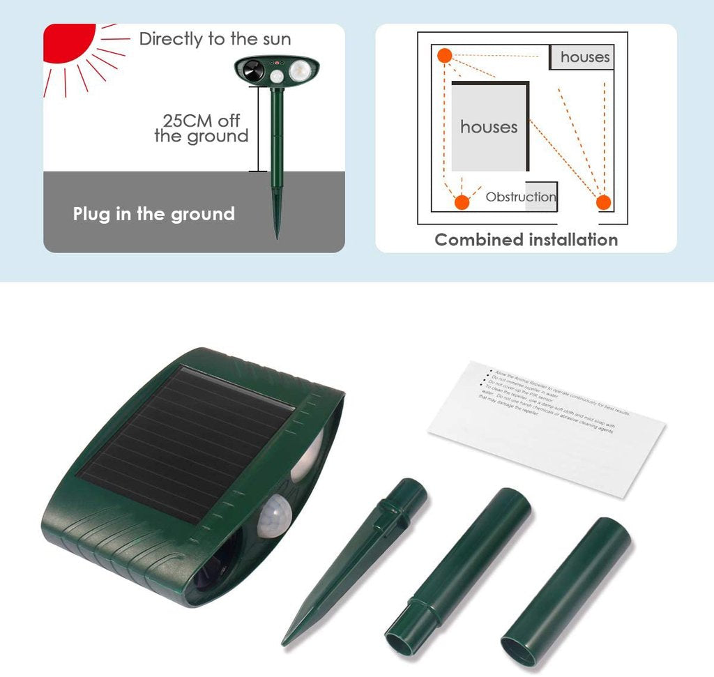 Outdoor Animal Repellent Solar Powered Device