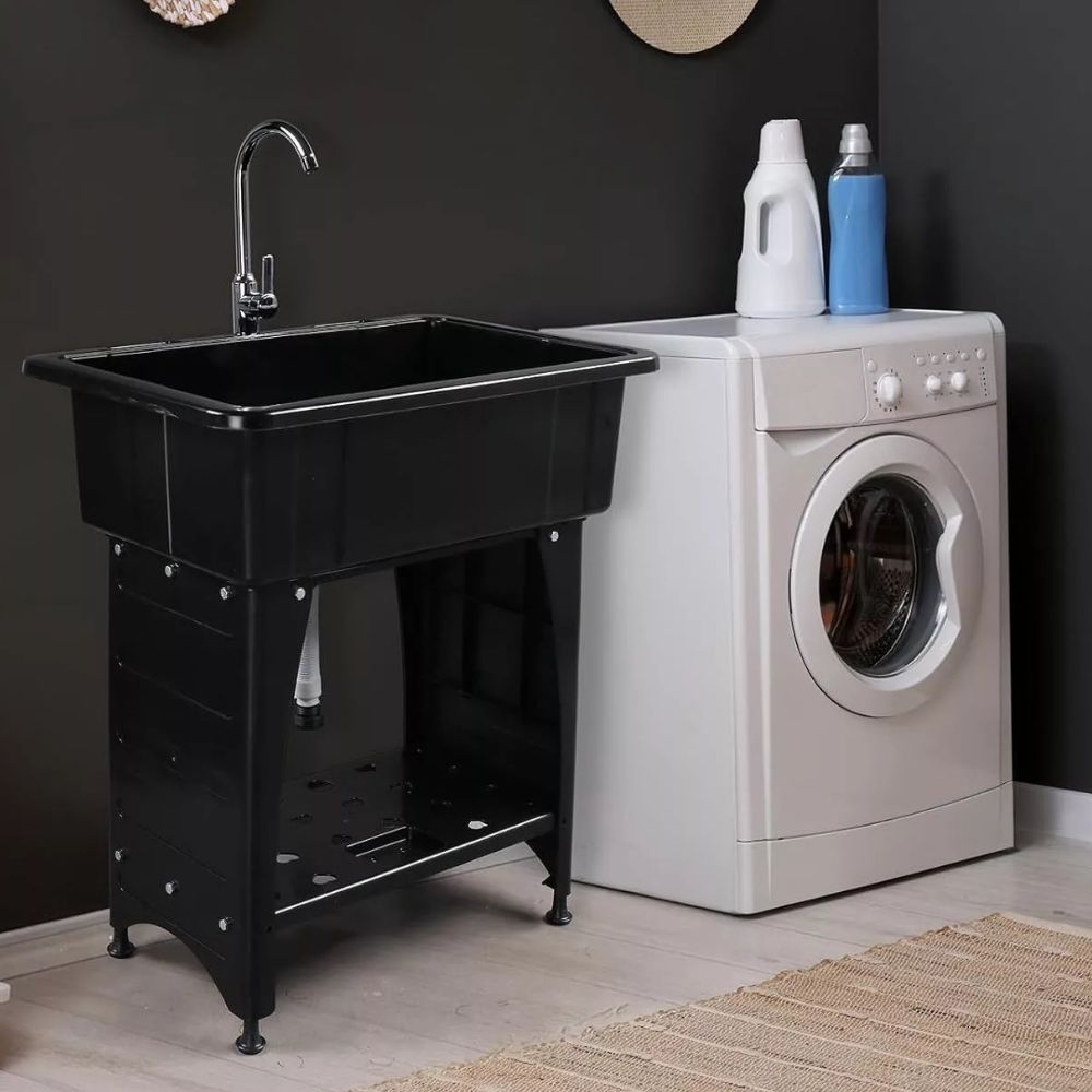 Standalone Laundry Sink Stainless Steel Wash Basin