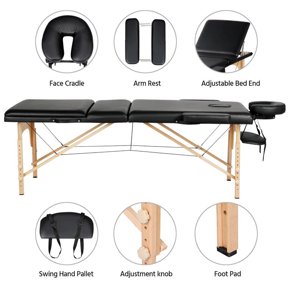 Heavy Duty 84 Long 3 Fold Massage Therapy Table Bed