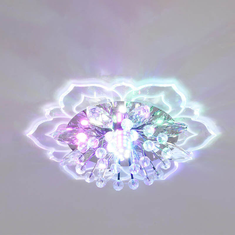 Plafonnier LED coloré à motif floral