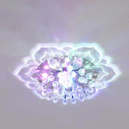 Plafonnier LED coloré à motif floral