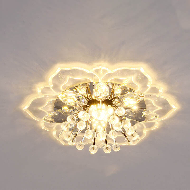 Plafonnier LED coloré à motif floral