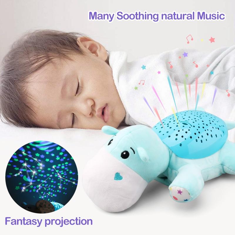Soft Baby Night Light Plush Toy with Music and Stars