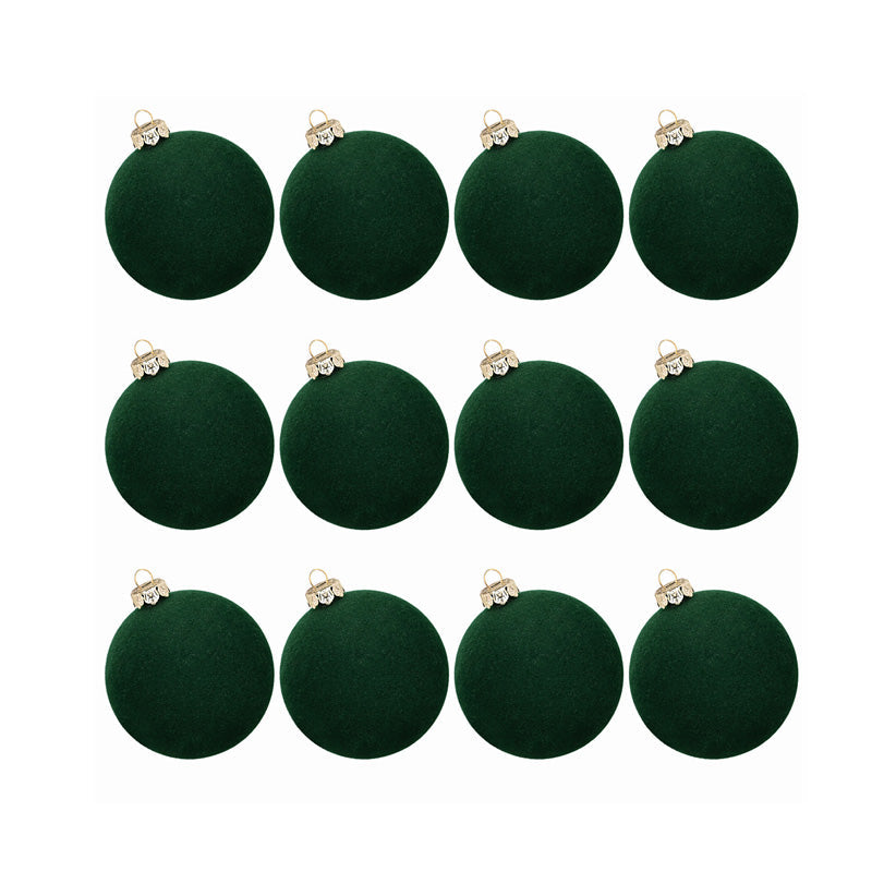 Décorations de sapin de Noël en velours luxueux (lot de 12) 