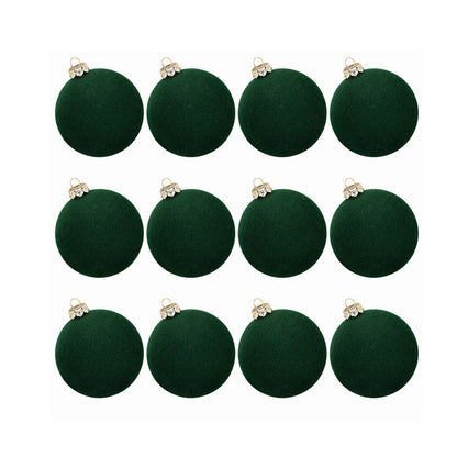 Décorations de sapin de Noël en velours luxueux (lot de 12) 