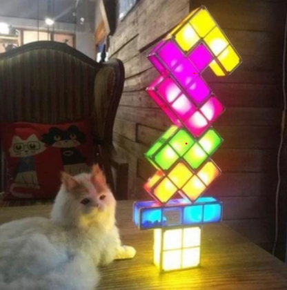 Colorful Fun Geometric Block Desk Lamp
