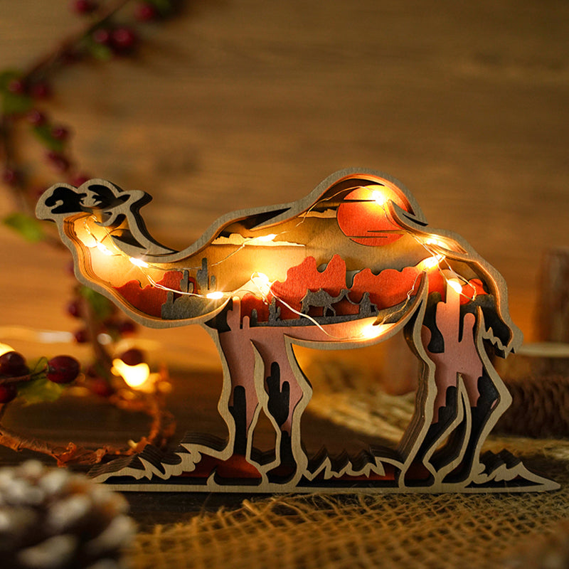 Décoration fantaisiste de figurines d'animaux des bois