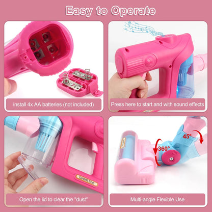 3 in 1 Electric Mini Vacuum Cleaner Toy with Simulated Suction Effect, Lights & Sounds, Safe for Ages 3+