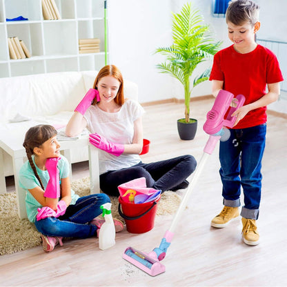 3 in 1 Electric Mini Vacuum Cleaner Toy with Simulated Suction Effect, Lights & Sounds, Safe for Ages 3+
