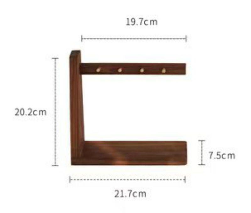 Porte-clés en bois avec crochets et plateau de rangement 