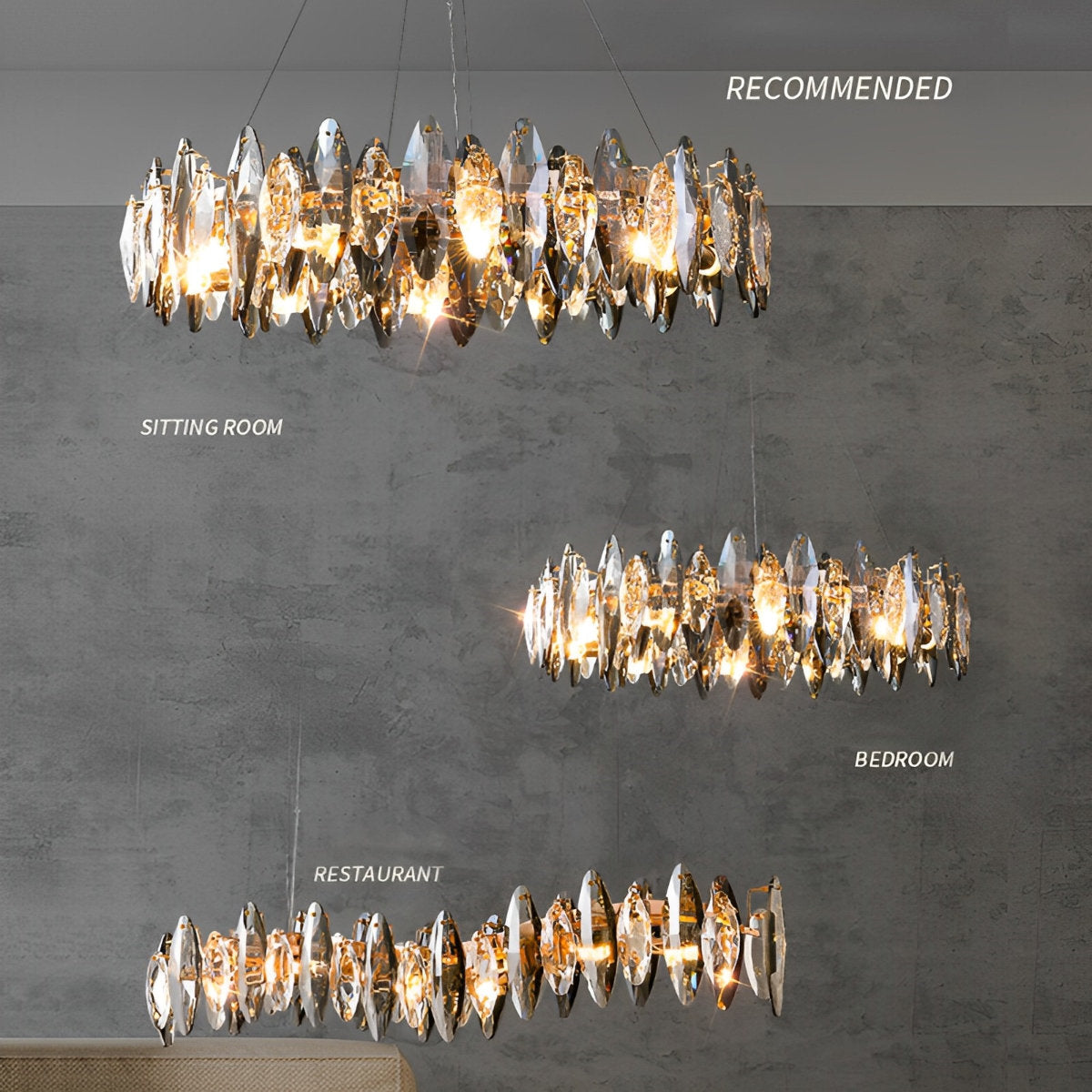 Elegant Crystal LED Ceiling Chandelier