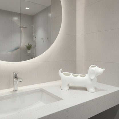 Panier de rangement pour salle de bain en forme de teckel