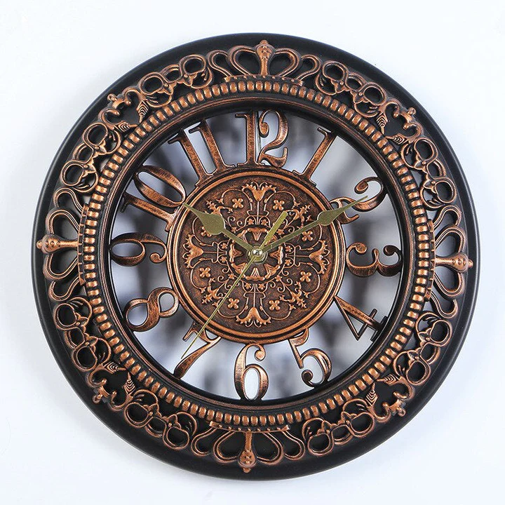 Horloge murale classique vintage en bois