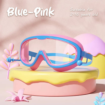 Lunettes de natation transparentes pour enfants, grande monture, étanches et anti-buée 