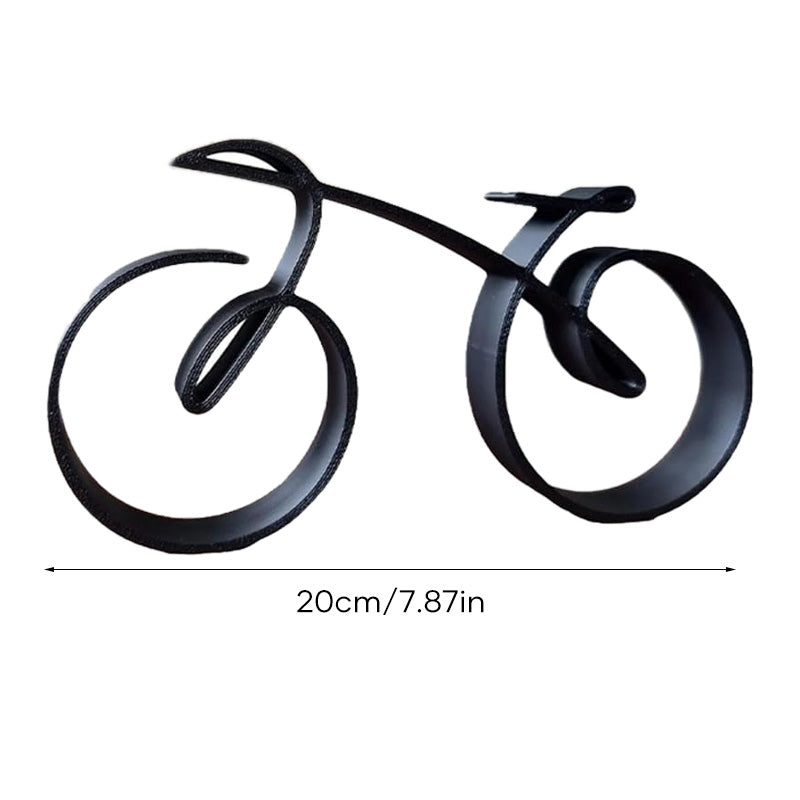 Simple Silver Bike Figure Statue