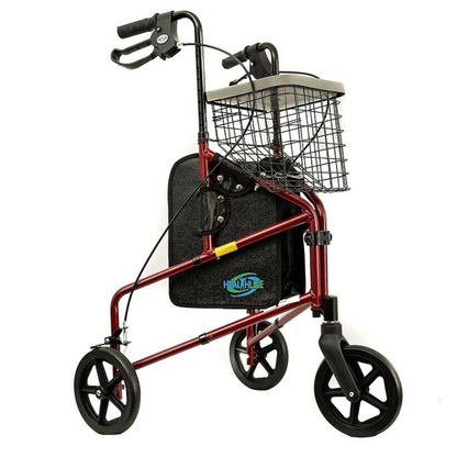 Compact Folding 3 Wheel Walker with Storage Basket