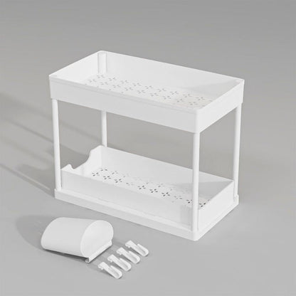 Double Layer Slide Out Shelf Storage Organizer Rack