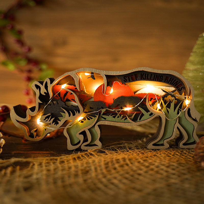 Décoration fantaisiste de figurines d'animaux des bois