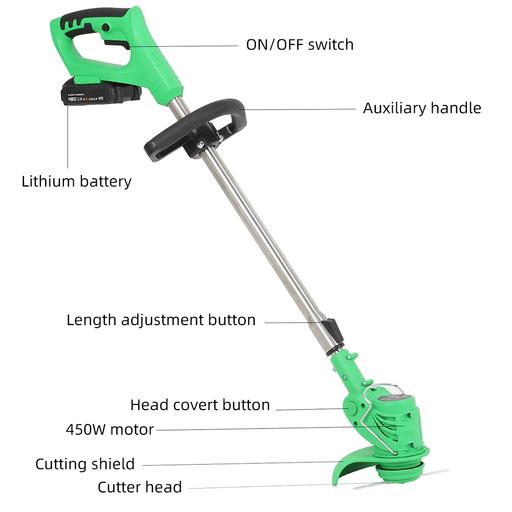 Efficient Cordless Electric String Trimmer Weed Cutter
