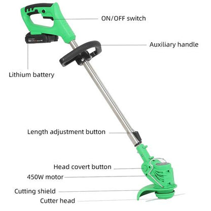 Efficient Cordless Electric String Trimmer Weed Cutter