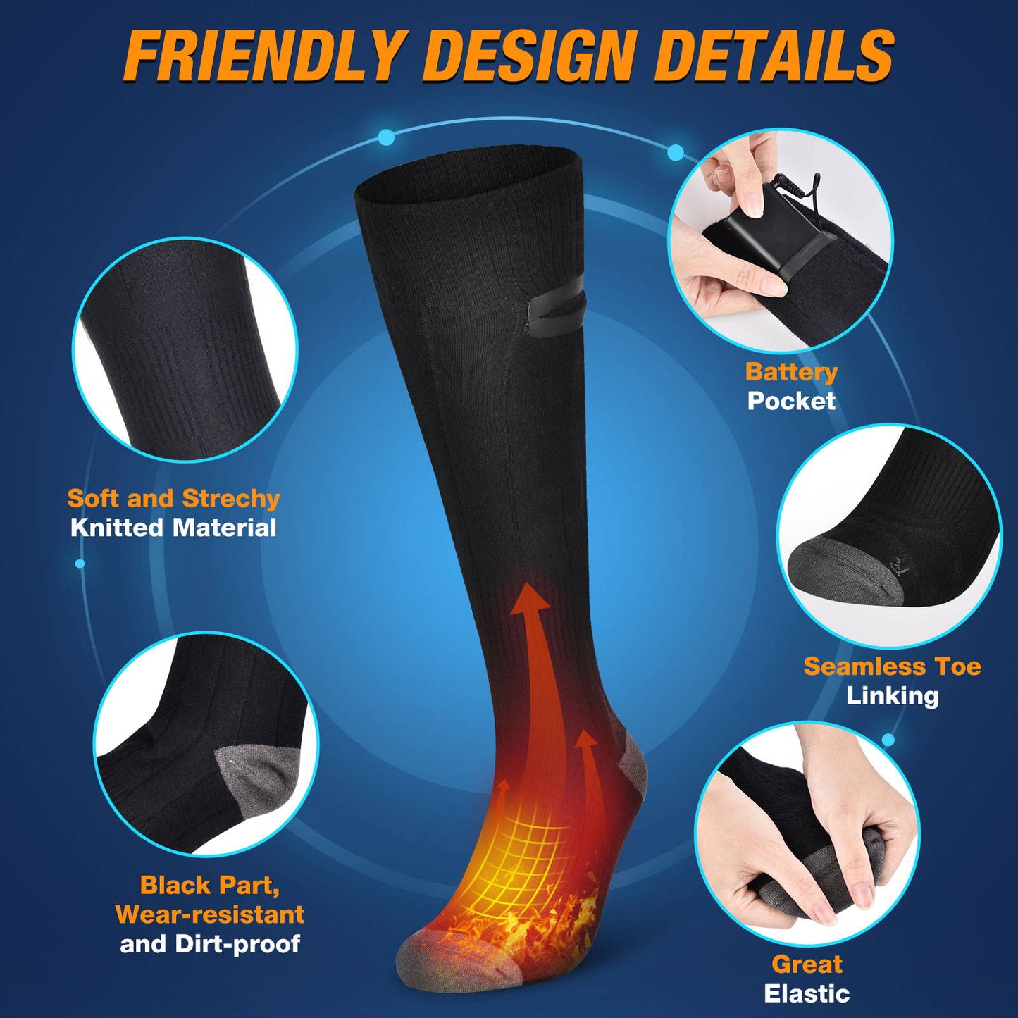 Warm Thermal Battery Socks