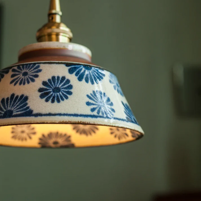 Lampe suspendue vintage japonaise en céramique