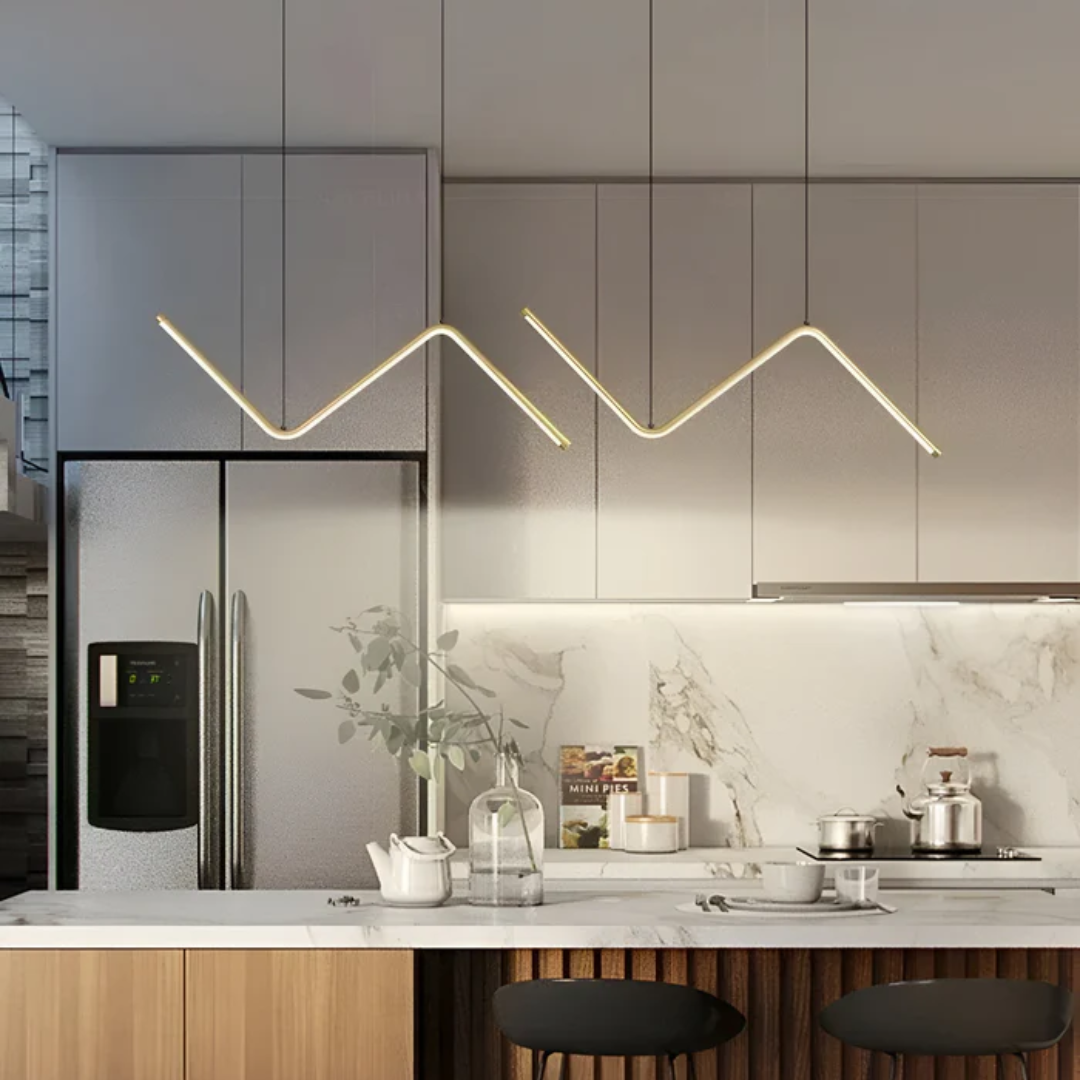Suspension LED triangulaire moderne
