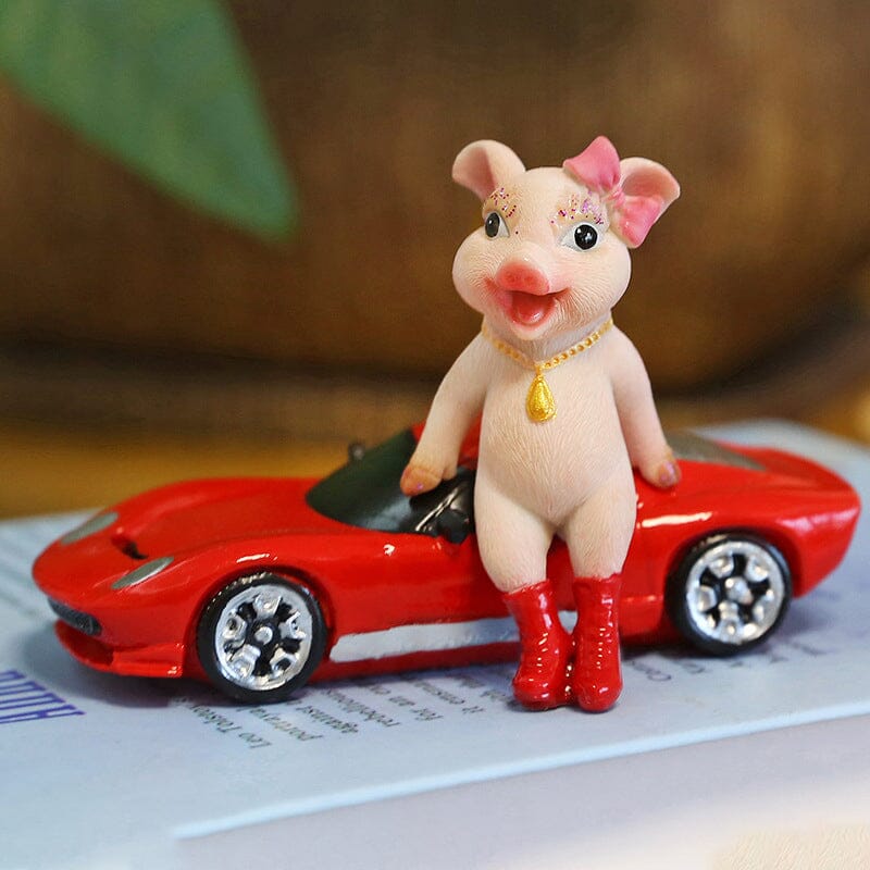 Adorable figurine de cochon décorative