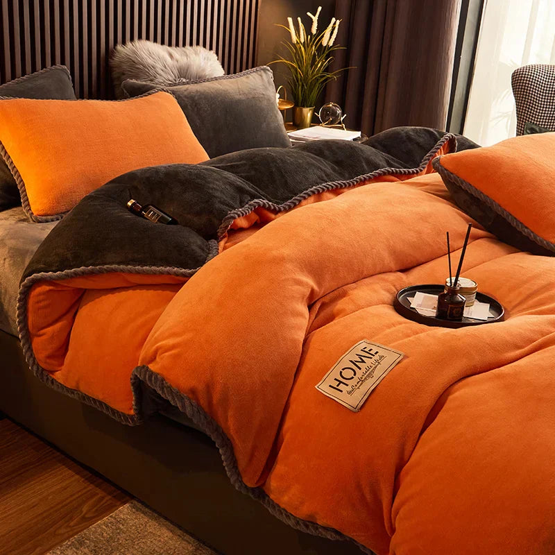 Parure de lit en velours polaire doux