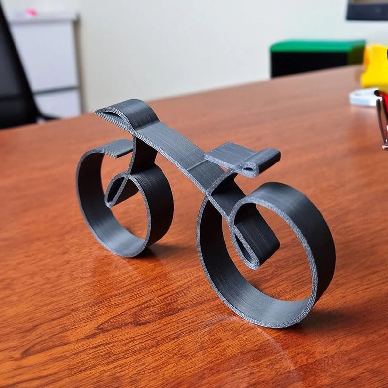 Simple Silver Bike Figure Statue