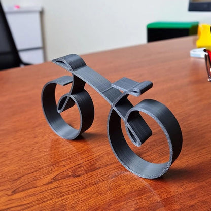 Simple Silver Bike Figure Statue