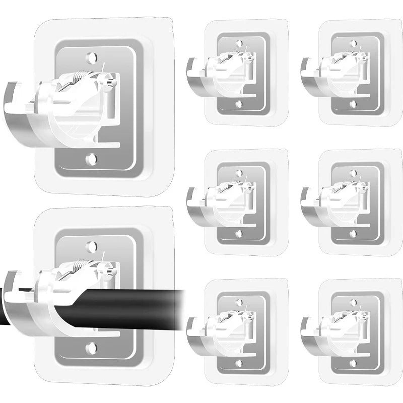 Easy Fit Curtain Rod Wall Brackets - No Drill Required - Halri
