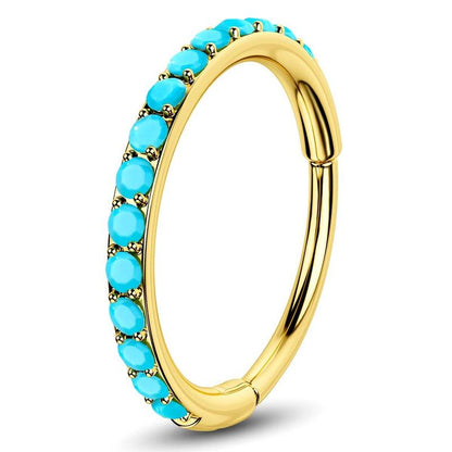 Anneau de nez articulé bleu azur