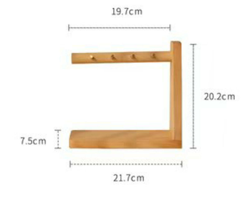 Porte-clés en bois avec crochets et plateau de rangement 