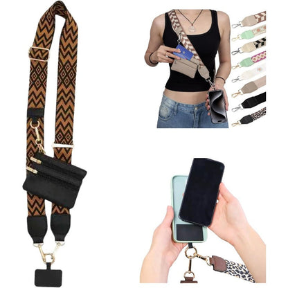 Bandoulière tendance pour téléphone avec porte-cartes amovible