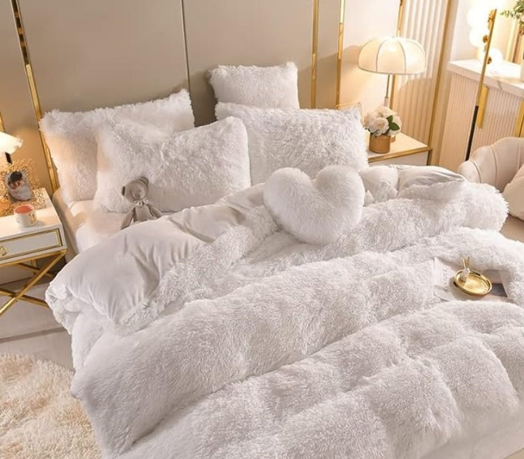 Housse de couette douce et haut de gamme avec fermeture éclair et attaches