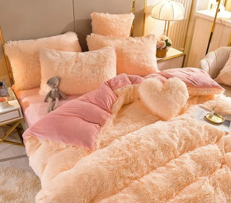 Housse de couette douce et haut de gamme avec fermeture éclair et attaches