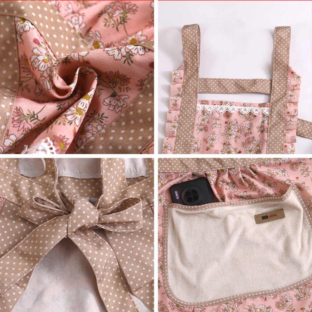 Waterproof Floral Apron for Kitchen Cooking Oil Protection