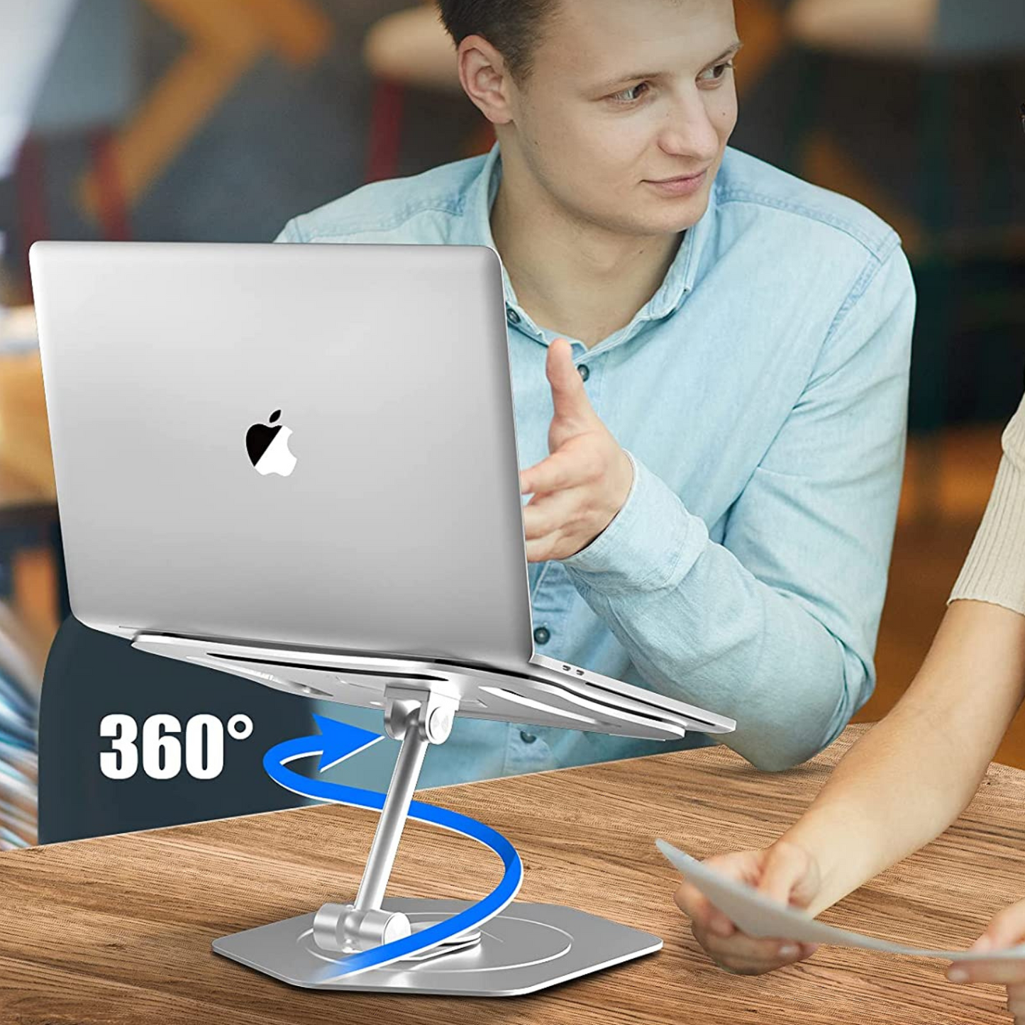 Adjustable Height Laptop Stand with 360 Rotation