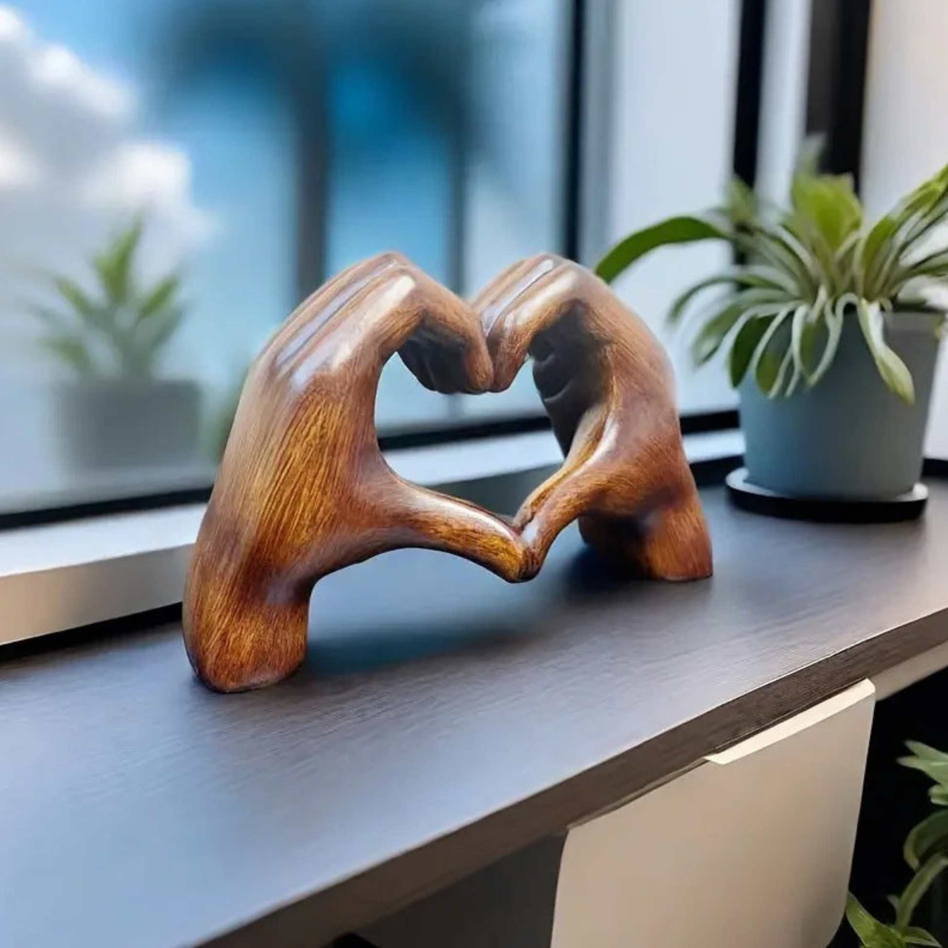 Handcrafted Oak Wood Heart Decoration - Halri