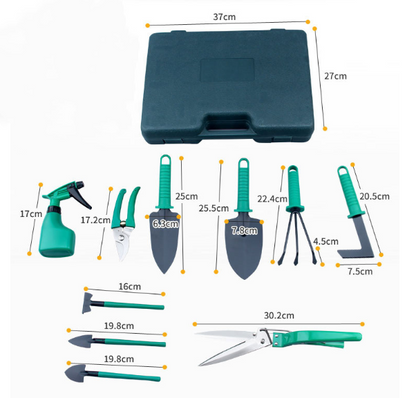 Ensemble d'outils de jardin colorés de 10 pièces avec poignées ergonomiques