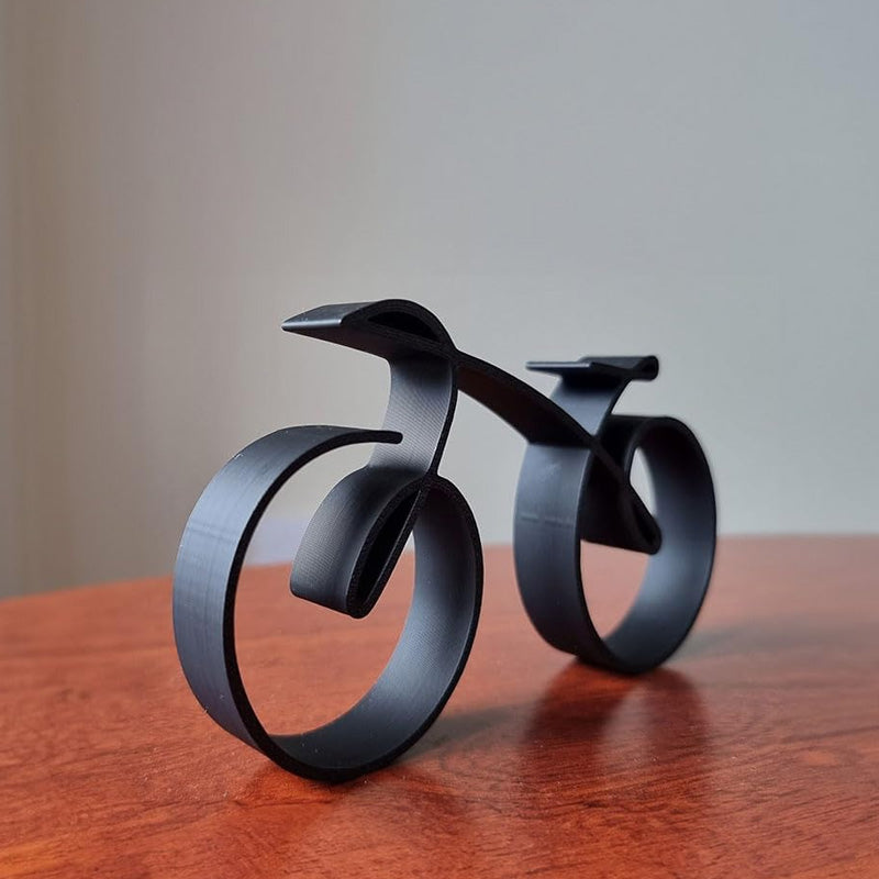Simple Silver Bike Figure Statue